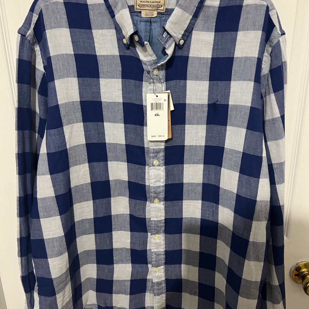 Ralph Lauren Prepster Classic Untucked Fit Long Sleeve Plaid Men's Shirt